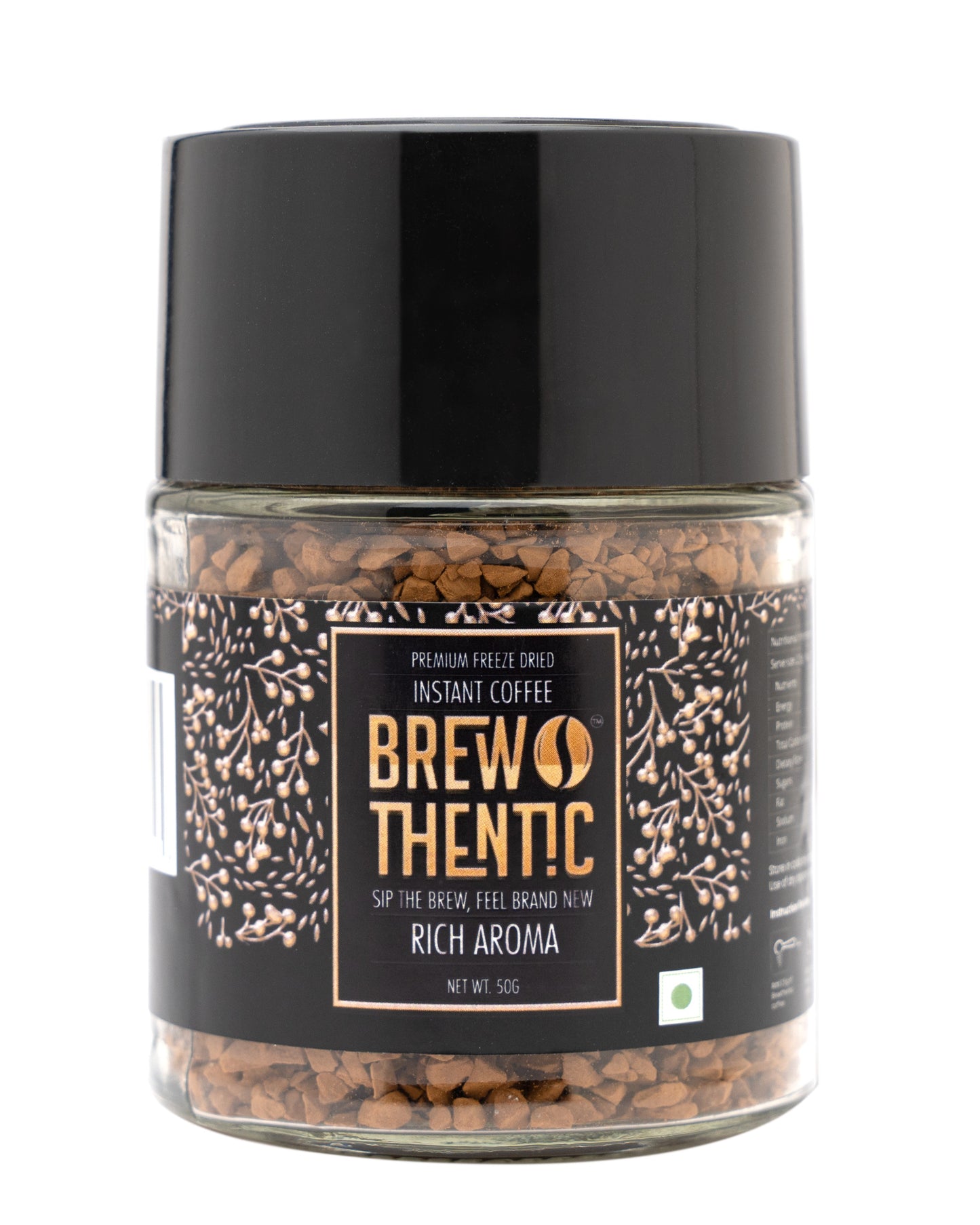 Brewthentic Premium Freeze-Dried 50g | 100% Pure Coffee |  Instant Coffee Granules